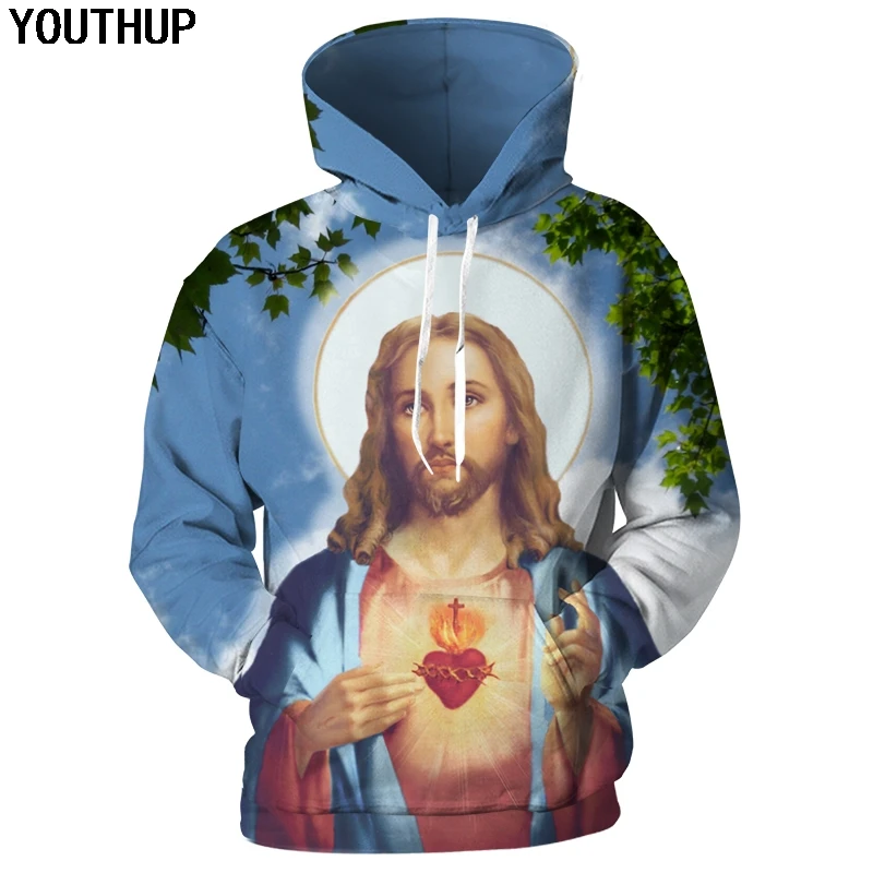 Новинка, 3d толстовки YOUTHUP, мужские толстовки с длинным рукавом и капюшоном с принтом Иисуса, Женский свитшоты с Богом 3d пуловер, уличные Топы
Новинка, 3d толстовки YOUTHUP, мужские толстовки с длинным рукавом и капюшоном с принтом Иисуса, Женский свитшоты с Богом 3d пуловер, уличные Топы