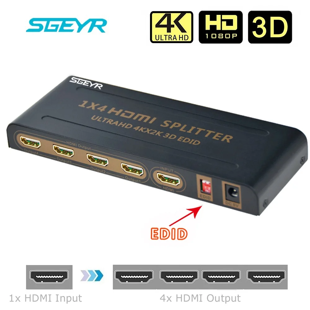 Сплиттер SGEYR 4K x 2K HDMI Full HD 1080p видео HDMI переключатель 1x2 1X4 двойной дисплей для HDTV DVD PS3 Xbox с управлением EDID
Сплиттер SGEYR 4K x 2K HDMI Full HD 1080p видео HDMI переключатель 1x2 1X4 двойной дисплей для HDTV DVD PS3 Xbox с управлением EDID