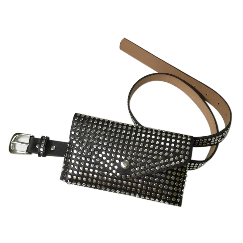 ABDB-Fashion Rivets Waist Pack Luxury Designer Fanny Pack Small Women Waist Bag Phone Pouch Punk Belt Bag Purse(Black)
ABDB-Fashion Rivets Waist Pack Luxury Designer Fanny Pack Small Women Waist Bag Phone Pouch Punk Belt Bag Purse(Black)