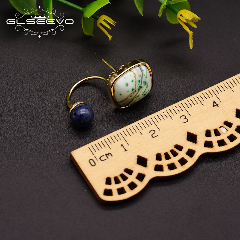 GLSEEVO Natural Lapis Lazuli Green Colored Glass Stud Earrings For Women Dual Use Earrings Jewelry Pendientes Mujer GE0766C
GLSEEVO Natural Lapis Lazuli Green Colored Glass Stud Earrings For Women Dual Use Earrings Jewelry Pendientes Mujer GE0766C