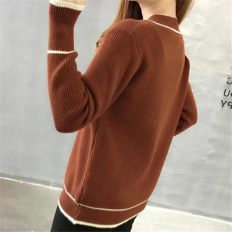 2019 Autumn Womens Cute Elegant V Neck Loose Casual Knit Sweater Pullover Long Sleeve Spring Sweater Tops sueter mujer CM623
2019 Autumn Womens Cute Elegant V Neck Loose Casual Knit Sweater Pullover Long Sleeve Spring Sweater Tops sueter mujer CM623