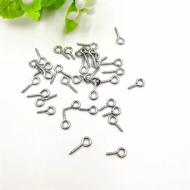 100PCS/lot Stainless Steel Eyelets Top Drilled Accessories Screw Threaded Eye Pins For Jewelly DIY Making Bail Pins Findings
100PCS/lot Stainless Steel Eyelets Top Drilled Accessories Screw Threaded Eye Pins For Jewelly DIY Making Bail Pins Findings