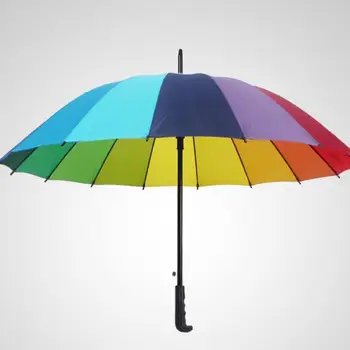 Rainbow Golf Fishing Umbrella Unisex Parasol Wedding Party Favors gift Sunny and Rainy Umbrellas 16k Windproof drop shipping