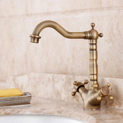 Vintage Kitchen Bathroom table basin Dual Cross Handles Antique hot and cold taps copper brass basin Mixer Tap
Vintage Kitchen Bathroom table basin Dual Cross Handles Antique hot and cold taps copper brass basin Mixer Tap
