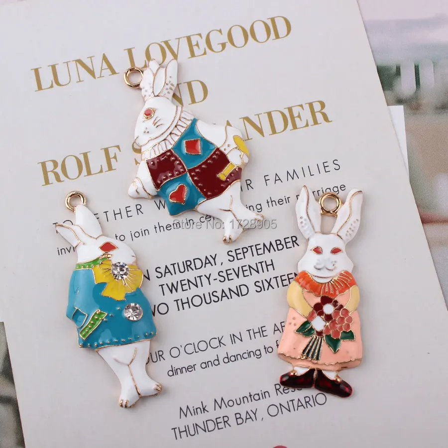 Alice Rabbit Cartoon Character 5pcs 31x50mm Lovely Colorful Drop Oil Enamel Charms for Bracelet DIY Fashion Jewelry Accessories
Alice Rabbit Cartoon Character 5pcs 31x50mm Lovely Colorful Drop Oil Enamel Charms for Bracelet DIY Fashion Jewelry Accessories