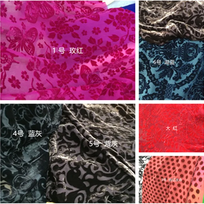 The big European and American custom burnt hollow silk velvet cloth dress cheongsam shirt fabric/100*110cm
The big European and American custom burnt hollow silk velvet cloth dress cheongsam shirt fabric/100*110cm