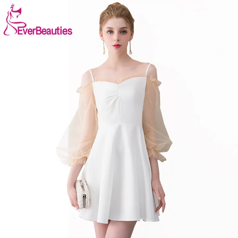 Short Prom Dresses 2020 White Mermaid Knee-length Evening Party Dresses Long Sleeves Vestido De Formatura Longo
Short Prom Dresses 2020 White Mermaid Knee-length Evening Party Dresses Long Sleeves Vestido De Formatura Longo