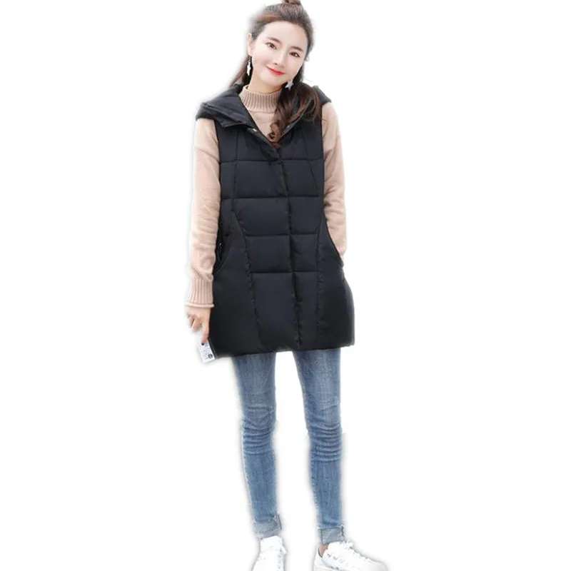 2018 Sweet Autumn Winter Women A-Line Vest Female Hooded Down Cotton Women Medium-Long Vest Plus Size 3XL Outerwear Vest Q631
2018 Sweet Autumn Winter Women A-Line Vest Female Hooded Down Cotton Women Medium-Long Vest Plus Size 3XL Outerwear Vest Q631