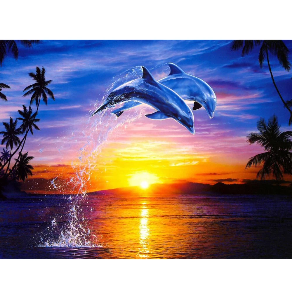 Wall Decor Art 5D Diy Diamond Painting Dolphins Swim Square Drill Full Diamond Embroidery Needlework Home Decoration
Wall Decor Art 5D Diy Diamond Painting Dolphins Swim Square Drill Full Diamond Embroidery Needlework Home Decoration