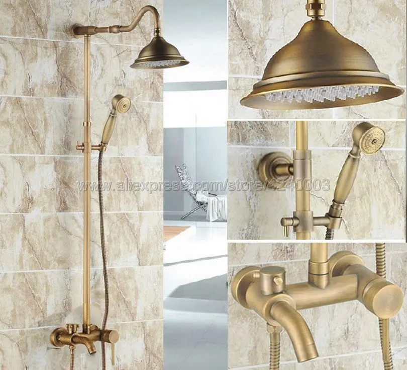 Antique Brass Wall Mount Round Rainfall Shower Faucet Tub Mixer Tap W/Hand Shower Krs221
Antique Brass Wall Mount Round Rainfall Shower Faucet Tub Mixer Tap W/Hand Shower Krs221