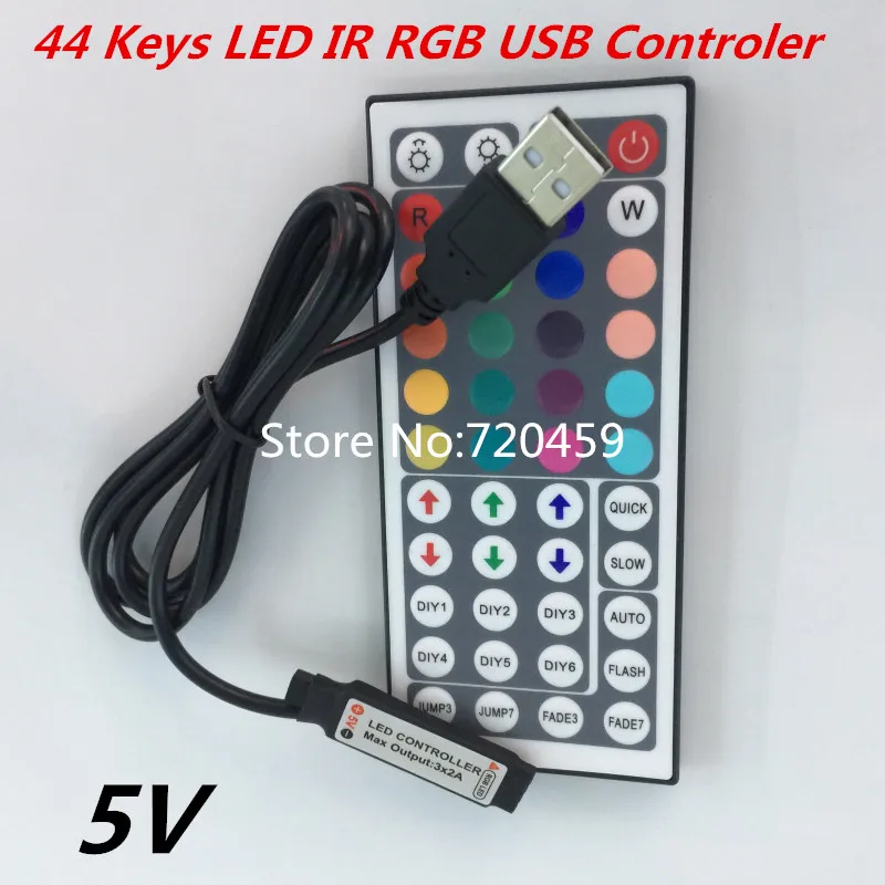 Светодиодный мини-контроллер RGB с 44 клавишами, 3 шт., светодиодный контроллер RGB с пультом ДУ, 5 в пост. Тока 
Светодиодный мини-контроллер RGB с 44 клавишами, 3 шт., светодиодный контроллер RGB с пультом ДУ, 5 в пост. Тока