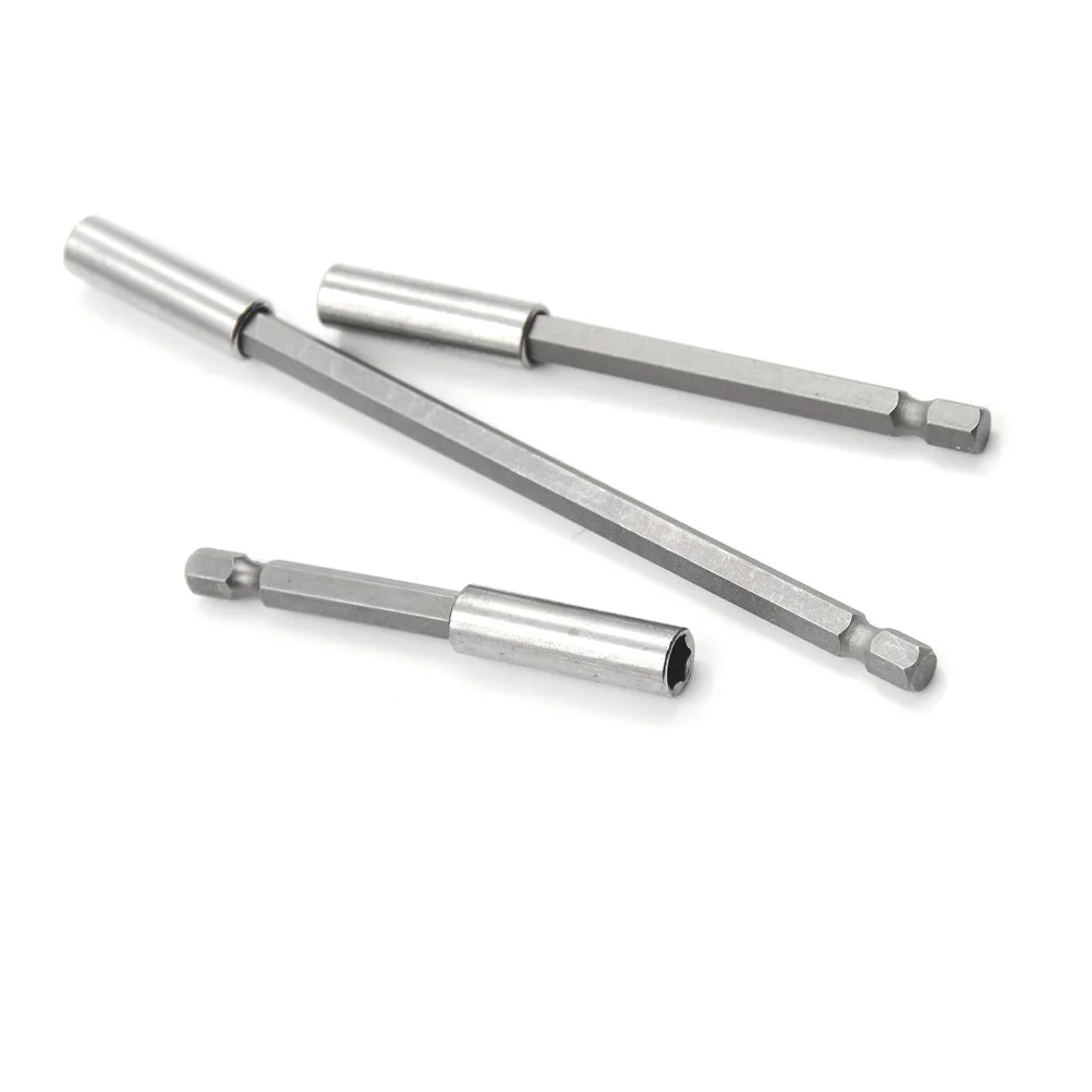 New 3Pcs/set 1/4" Hex Magnetic Bit Holder 75/100/150mm Shank Screwdriver Bars Power Extension Drill Driver Accessories Tool |