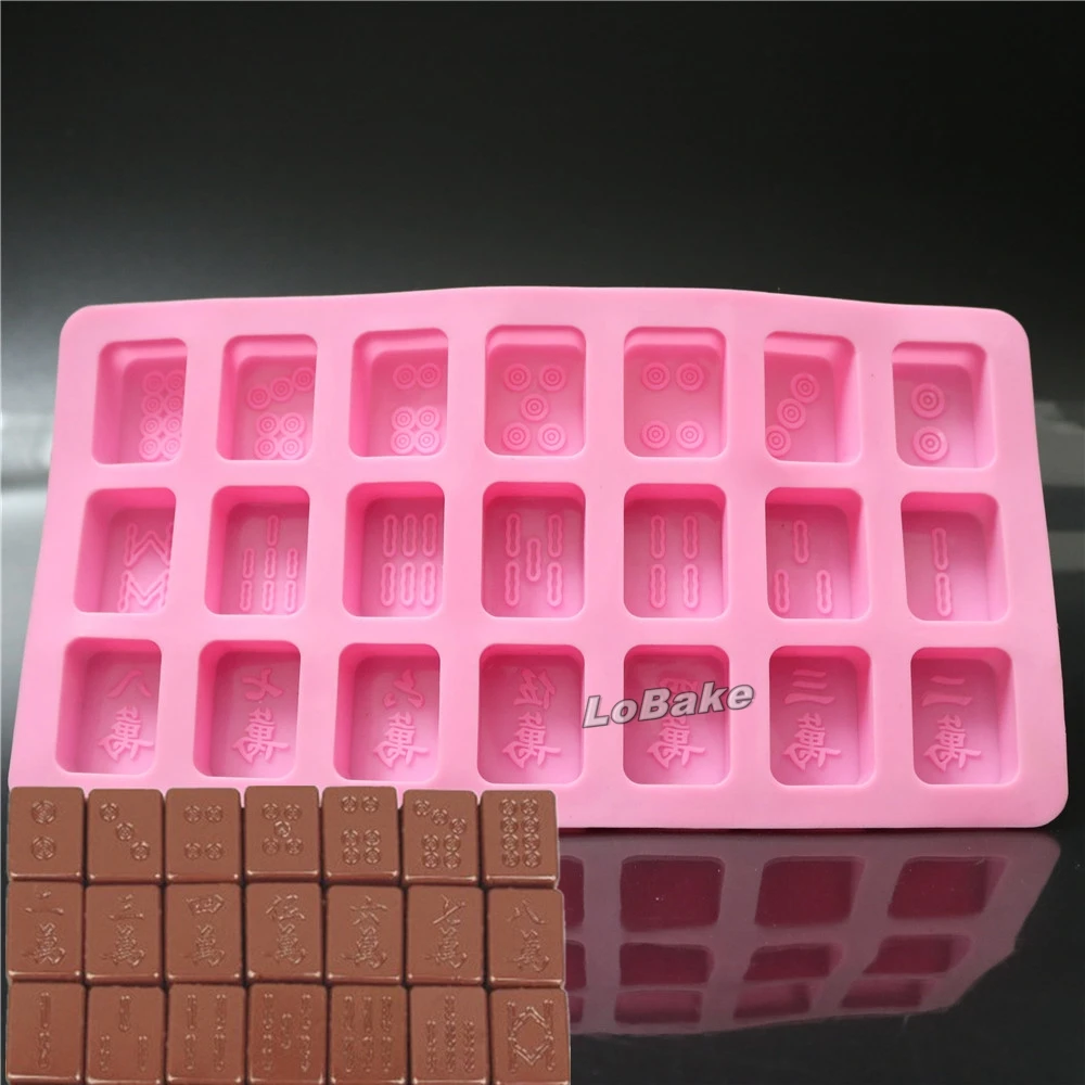 21 cavities Creative retangle silicone Chinese Mahjong designs chocolate mould ice cube candy mold for DIY cake supplies
21 cavities Creative retangle silicone Chinese Mahjong designs chocolate mould ice cube candy mold for DIY cake supplies