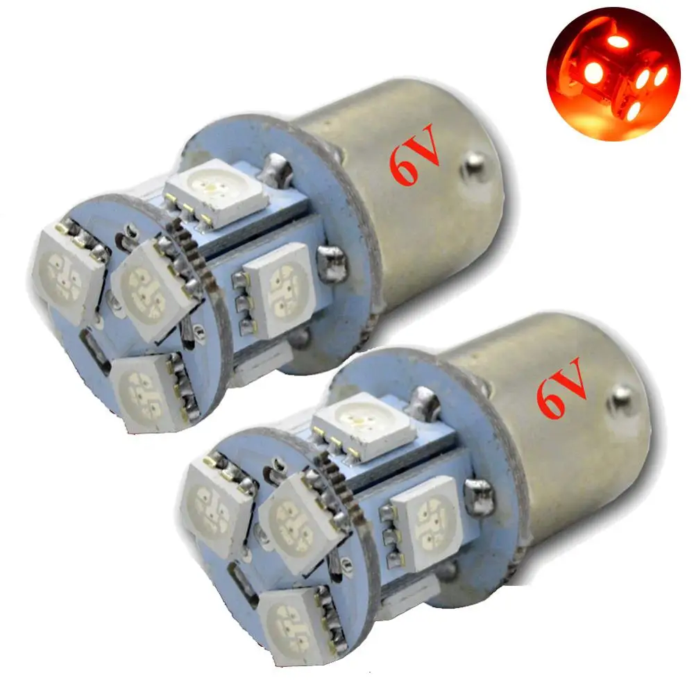 4 предмета в комплекте красный p21w led 8SMD 1156 ba15s 6 В 12 24 постоянного тока 5050 DRL лампы RV