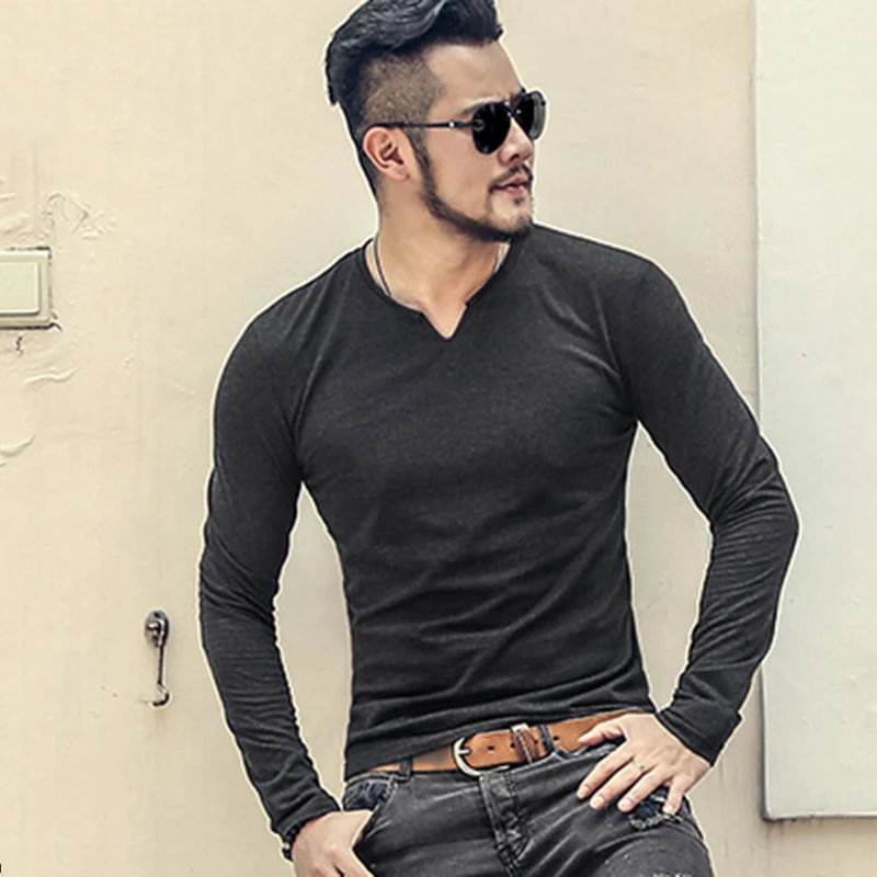 New Autumn Wear Men Small V Collar Elasticed Long Sleeve T-shirt Men's Casual Cotton Slim Bottoming European Style Top Tees T951
New Autumn Wear Men Small V Collar Elasticed Long Sleeve T-shirt Men's Casual Cotton Slim Bottoming European Style Top Tees T951