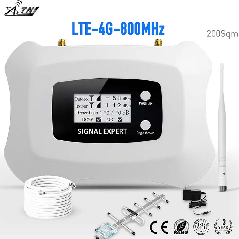Full Intelligent ! 4G mobile signal repeater 4G cellular signal amplifier LTE 4g signal repeater kit with Smart LCD display
Full Intelligent ! 4G mobile signal repeater 4G cellular signal amplifier LTE 4g signal repeater kit with Smart LCD display