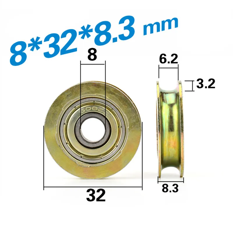 

[U0832-8J]Free shipping 10PCS chrome steel U concave steel ball bearing Groove wheel U flute bearing 8*32*8.3mm