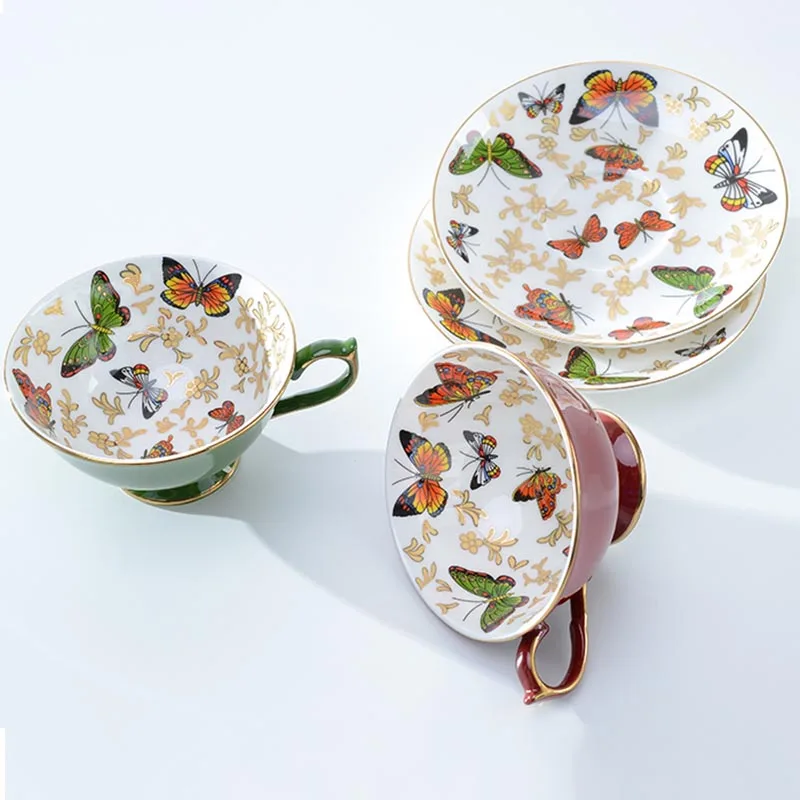 210ml European Style Coffee Cup Ceramics Bone china Afternoon Tea Cup with Saucer Kit Butterfly Pattern Handle Mug Birthday Gift
210ml European Style Coffee Cup Ceramics Bone china Afternoon Tea Cup with Saucer Kit Butterfly Pattern Handle Mug Birthday Gift