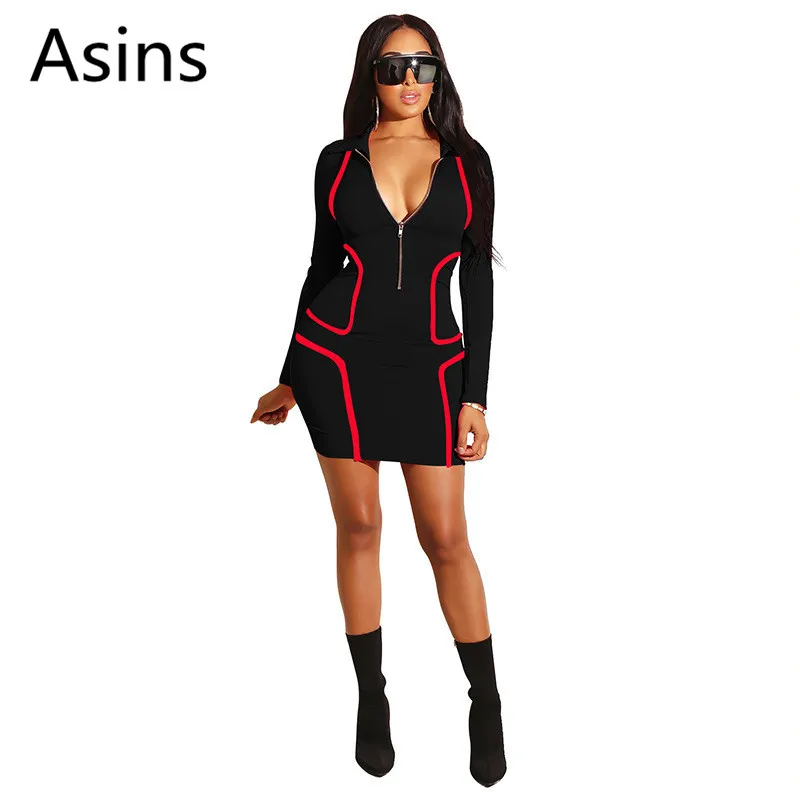 Asins dress women 2019 spring autumn new hot women casual fashion solid color long sleeve patchwork high waist V neck sexy dress
Asins dress women 2019 spring autumn new hot women casual fashion solid color long sleeve patchwork high waist V neck sexy dress