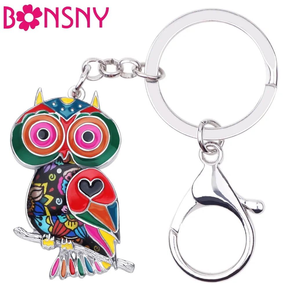 Bonsny Enamel Floral Owl Bird Key Chain Keychains Rings Fashion Animal Jewelry For Women Girls Gift Bag Charms Car Pendant Party
Bonsny Enamel Floral Owl Bird Key Chain Keychains Rings Fashion Animal Jewelry For Women Girls Gift Bag Charms Car Pendant Party