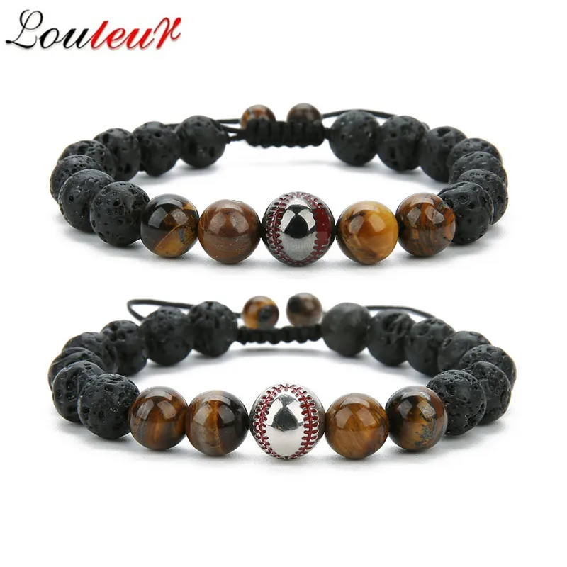LOULEUR Baseball Bracelet Sports Bracelet Healing Balance Supernatural Lava Reiki Stones Beads Bracelet Women Men Jewelry
LOULEUR Baseball Bracelet Sports Bracelet Healing Balance Supernatural Lava Reiki Stones Beads Bracelet Women Men Jewelry