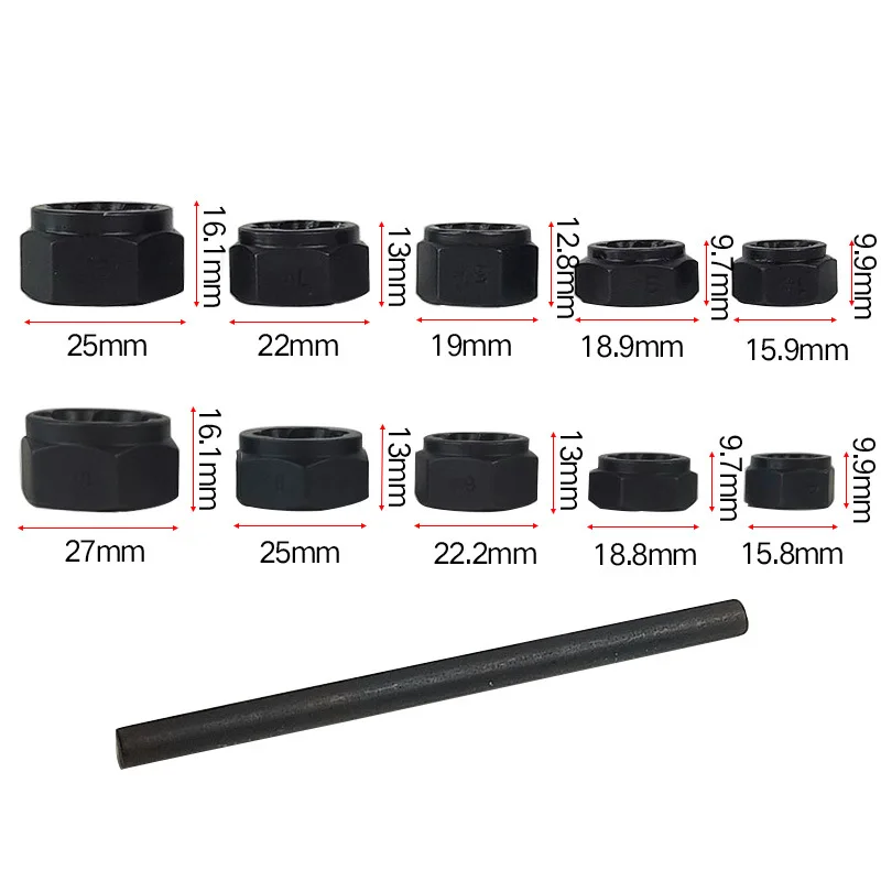 11pcs Tool Set Nut Removal Socket Tool Damaged Bolt Nut Screw Remover Extractor Removal Set Extractor Locking 3/8" Drive Socket
11pcs Tool Set Nut Removal Socket Tool Damaged Bolt Nut Screw Remover Extractor Removal Set Extractor Locking 3/8" Drive Socket