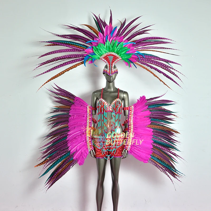 Feather flower backboard costume showgirl performance sexy cabaret dance carnival dancewear feather costumes for women
Feather flower backboard costume showgirl performance sexy cabaret dance carnival dancewear feather costumes for women