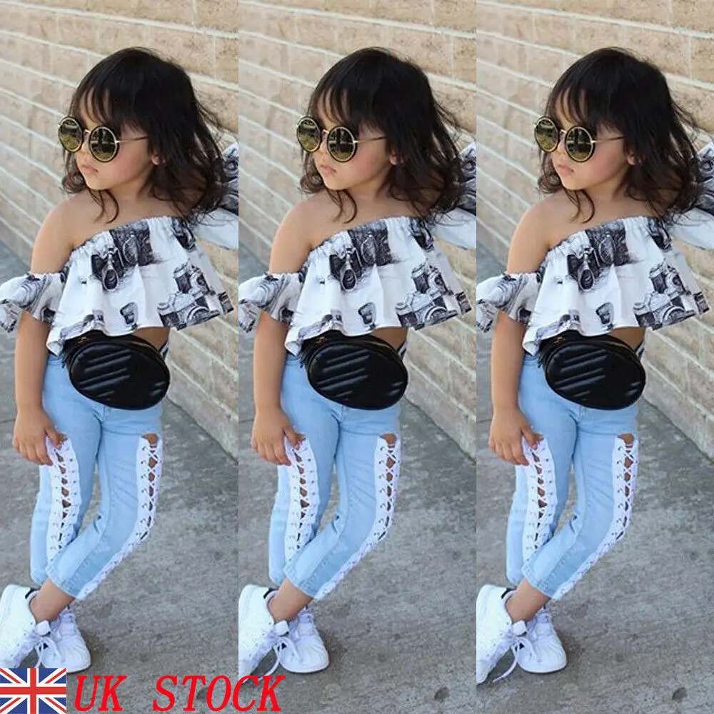 2PCS Children Kids Girl Outfit Off Shoulder T Shirt Bandage + Long Pants Leggings Denim Outfit Clothes
2PCS Children Kids Girl Outfit Off Shoulder T Shirt Bandage + Long Pants Leggings Denim Outfit Clothes