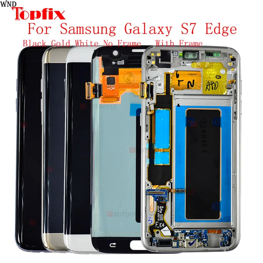 5 ''Супер AMOLED LCDs Замена для Samsung Galaxy S7 edge LCD с рамкой G935 G935F ЖК-экран дигитайзер