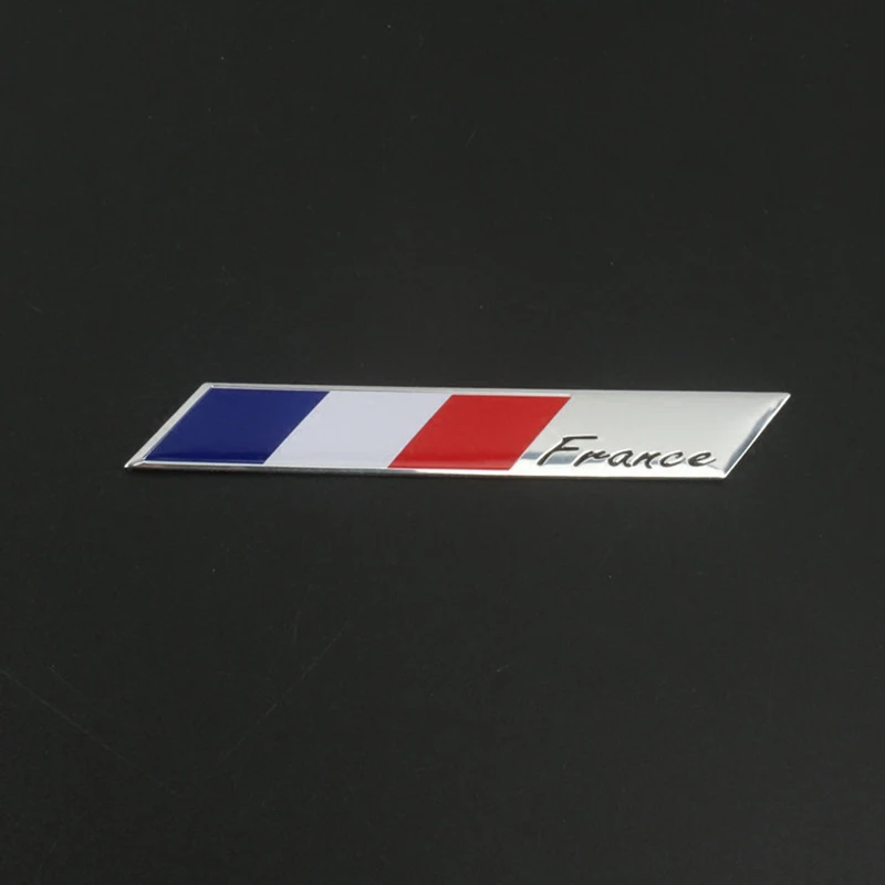 10 шт Французский флаг Тонкий алюминиевый этикетка эмблема хром стайлинга