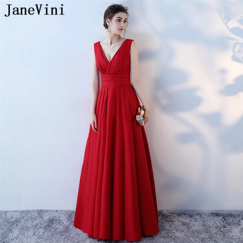 JaneVini Vestidos Simple Mother of The Bride Dresses Satin A Line Pleat Sexy Deep V Neck Backless Formal Evening Gowns for Women
JaneVini Vestidos Simple Mother of The Bride Dresses Satin A Line Pleat Sexy Deep V Neck Backless Formal Evening Gowns for Women