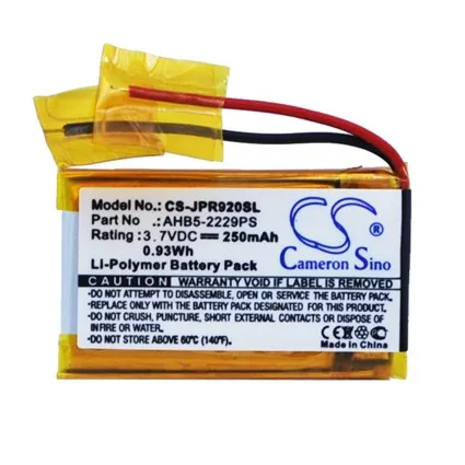 Cameron Sino 250mAh Battery AHB5-2229PS for Jabra Pro 900 Pro 920 Pro 923 Pro 930 Pro 935
Cameron Sino 250mAh Battery AHB5-2229PS for Jabra Pro 900 Pro 920 Pro 923 Pro 930 Pro 935