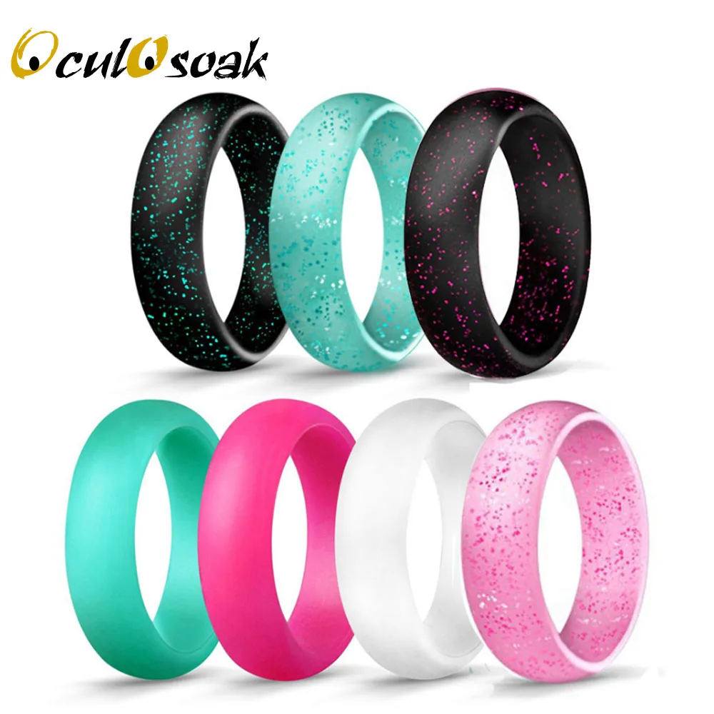7pcs 5.7mm 4-10 Size Hypoallergenic Crossfit Flexible Glitter Silicone Finger Ring Food Grade FDA Silicone Ring For Men Women
7pcs 5.7mm 4-10 Size Hypoallergenic Crossfit Flexible Glitter Silicone Finger Ring Food Grade FDA Silicone Ring For Men Women