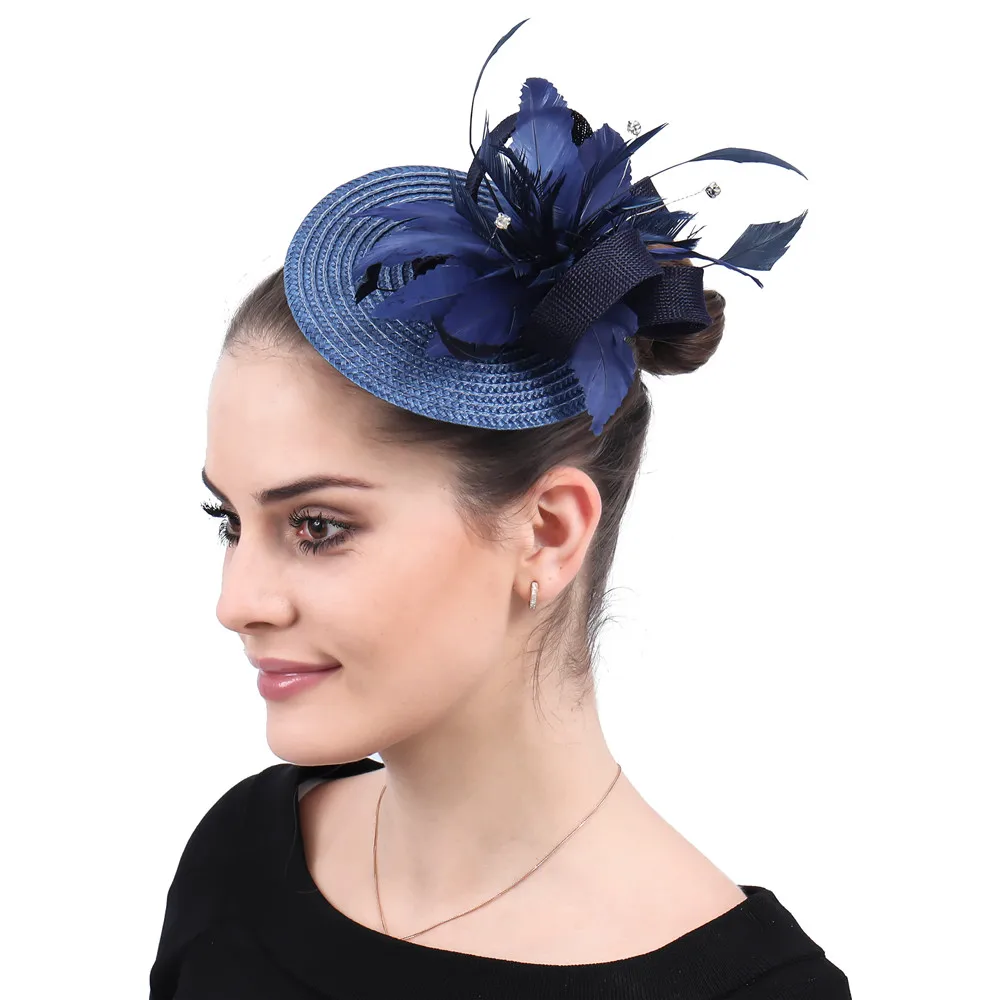 Women Navy Blue Church Fascinators Hat Millinery Hair Pins Girls Royal Ascot Occasion Ladies Flower Feathers Hair Accessories
Women Navy Blue Church Fascinators Hat Millinery Hair Pins Girls Royal Ascot Occasion Ladies Flower Feathers Hair Accessories