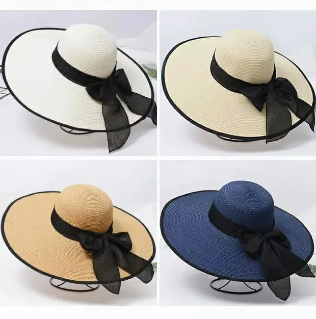 Newly Outdoor Sun Protection Wide Large Brim Sun Hat With Ribbon Bow Vaction Summer Beach Hat Women Foldable Floppy Straw Hat
Newly Outdoor Sun Protection Wide Large Brim Sun Hat With Ribbon Bow Vaction Summer Beach Hat Women Foldable Floppy Straw Hat