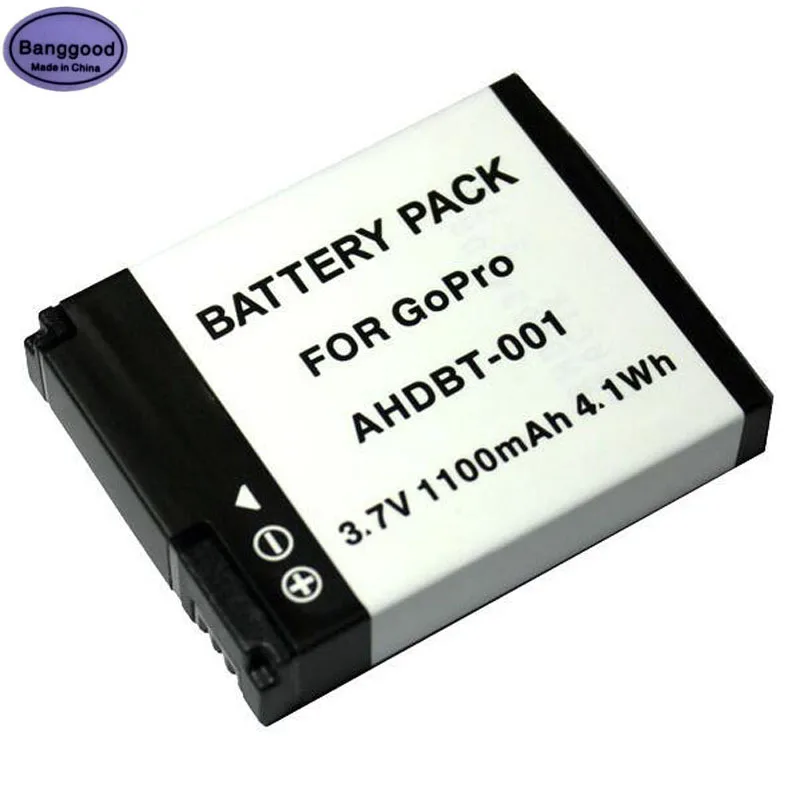 3.7V 1100mAh 4.1Wh AHDBT-001 Action Camera Battery Pack For GoPro Hero 1 2 AHDBT-001 Sport Camera Battery for Go Pro Accessories
3.7V 1100mAh 4.1Wh AHDBT-001 Action Camera Battery Pack For GoPro Hero 1 2 AHDBT-001 Sport Camera Battery for Go Pro Accessories