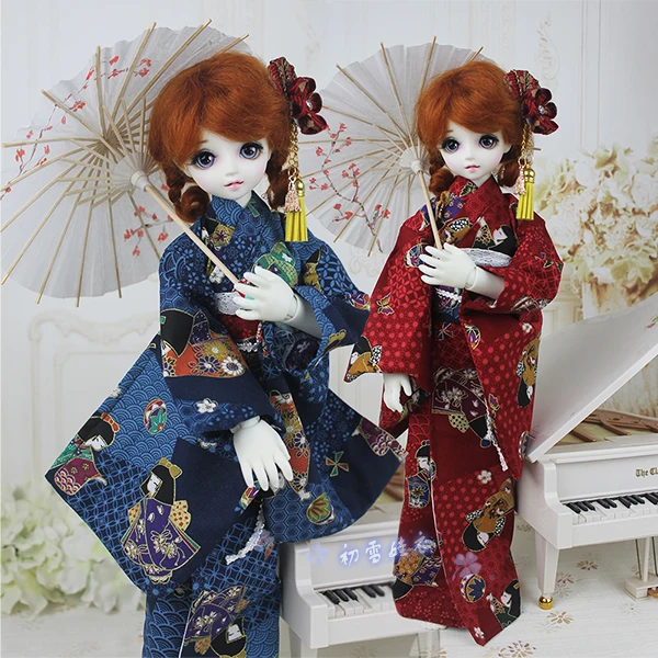 Фото Кимоно A0314 шарнирное в японском стиле юката набор одежды аксессуары для куклы BJD/SD