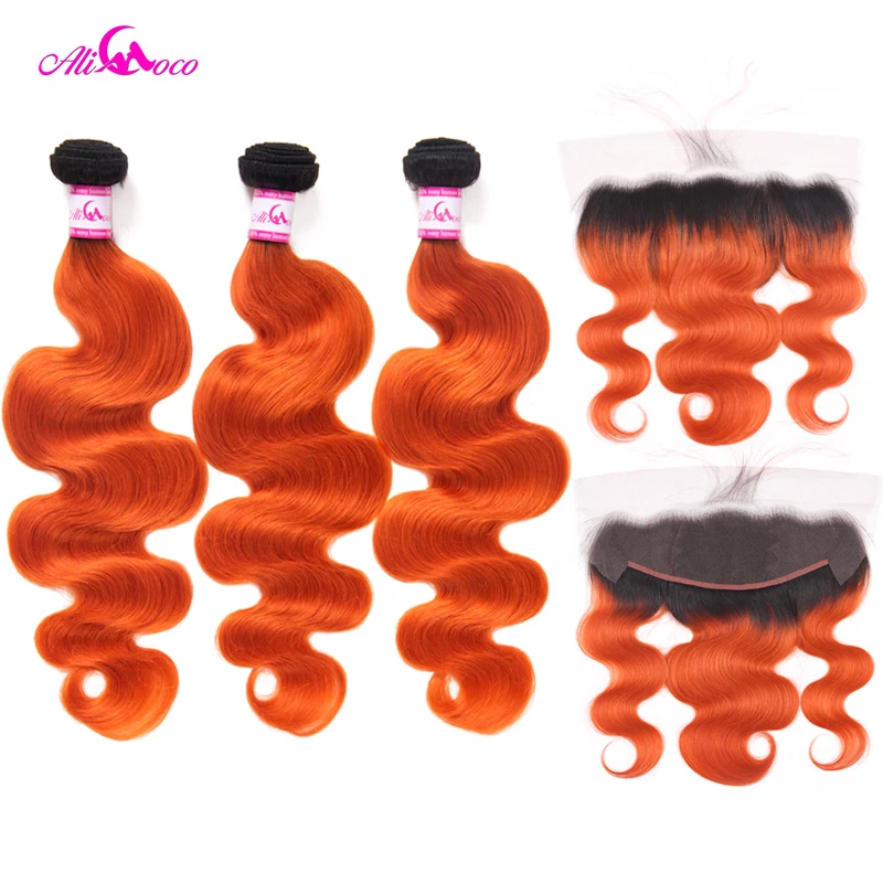 Ali Coco Body Wave 13X4 Ear To Ear Lace Frontal With 2/3 Bundles 1B/Orange Color 10-30 Inch Remy Human Hair Bundles With Frontal
Ali Coco Body Wave 13X4 Ear To Ear Lace Frontal With 2/3 Bundles 1B/Orange Color 10-30 Inch Remy Human Hair Bundles With Frontal