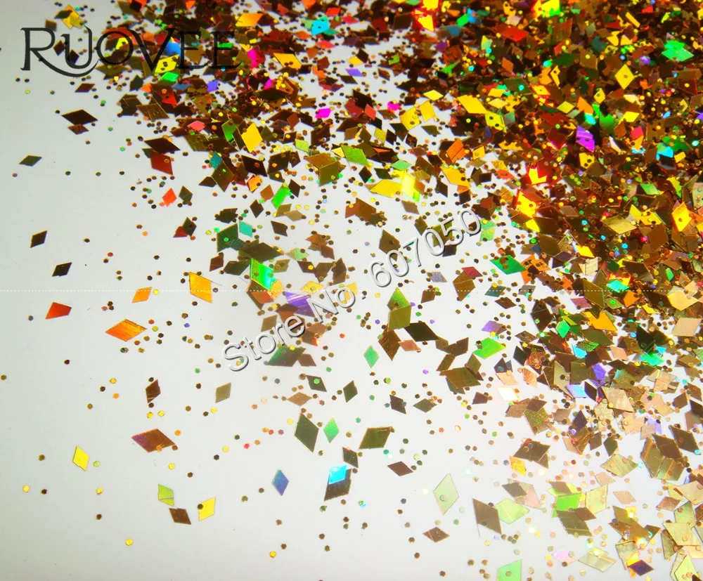 Holographic Laser Gold Glitter Mixed Diamond rhombus Paillette Spangles Shape for Nail Art Glitter Crafts Decoration
Holographic Laser Gold Glitter Mixed Diamond rhombus Paillette Spangles Shape for Nail Art Glitter Crafts Decoration