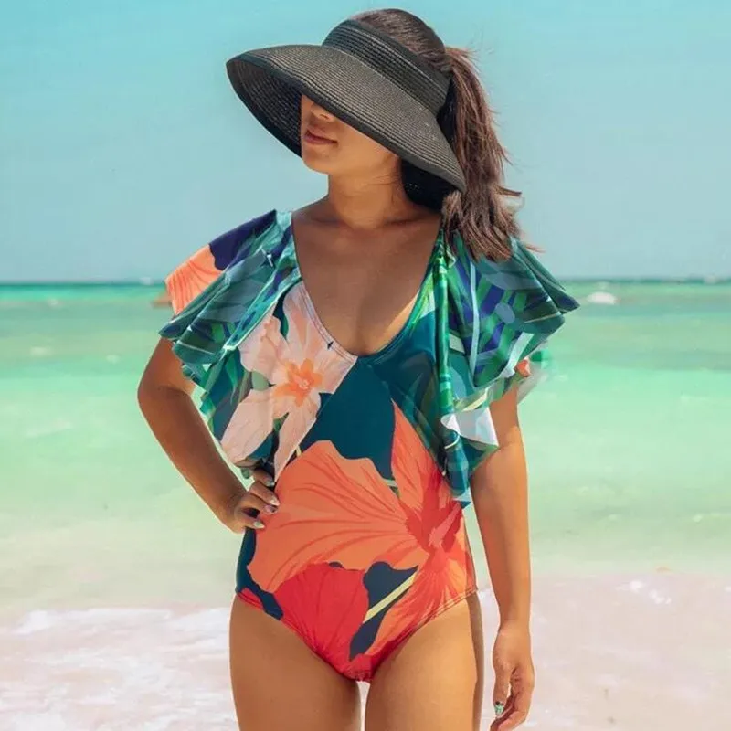 2019 Floral Print One Piece Swimwear Ruffle Thong Bathing Suit Big Women Padded Monokini Plus Size Swimsuit Vintage Beachwear
2019 Floral Print One Piece Swimwear Ruffle Thong Bathing Suit Big Women Padded Monokini Plus Size Swimsuit Vintage Beachwear