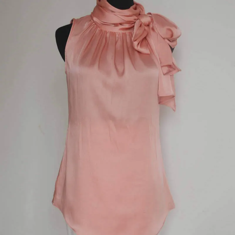 Elegant Lace Up sleeveless Satin Shirts Bowtie Faux Silk Blouses Vest.Bow Collar Poplin Tank Tops 2018 Summer
Elegant Lace Up sleeveless Satin Shirts Bowtie Faux Silk Blouses Vest.Bow Collar Poplin Tank Tops 2018 Summer