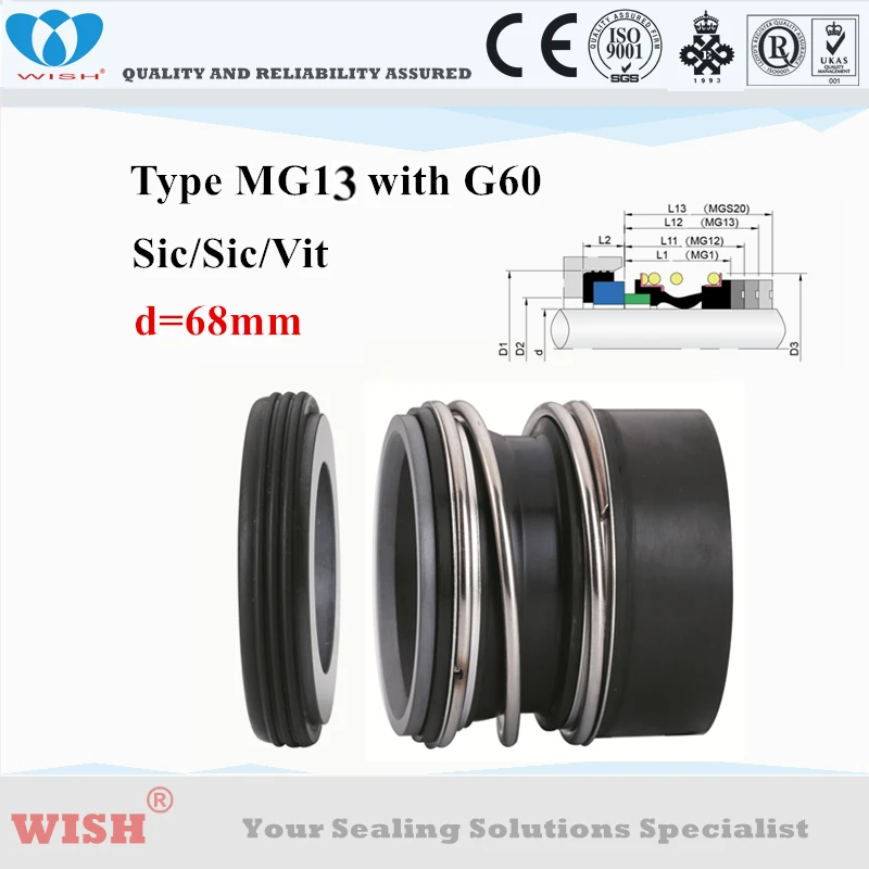 68 мм MG13 G60 механические уплотнения материал Sic/Viton Eagle Burgamnn|Затворы| |
