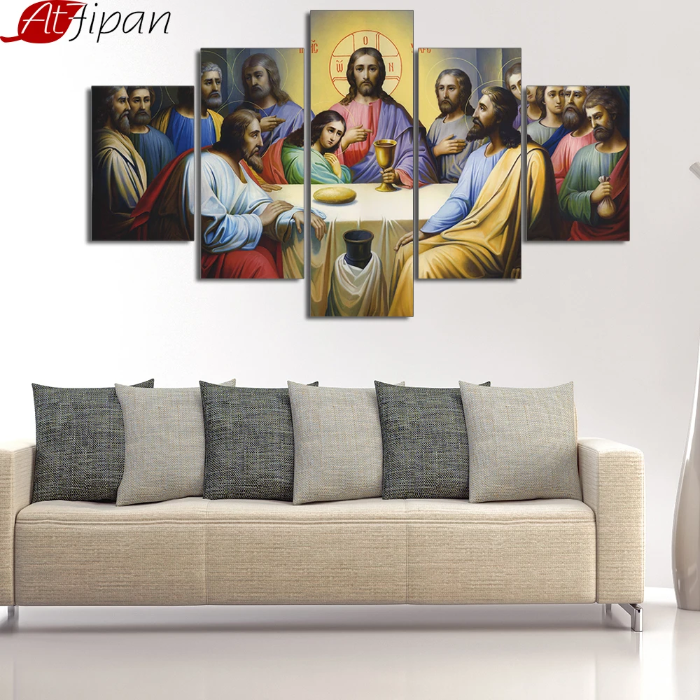 AtFipan Framed 5 Pieces HD Printed Jesus The Last Supper Home Decor Living Room Painting On Canvas Wall Art Poster and Prints
AtFipan Framed 5 Pieces HD Printed Jesus The Last Supper Home Decor Living Room Painting On Canvas Wall Art Poster and Prints