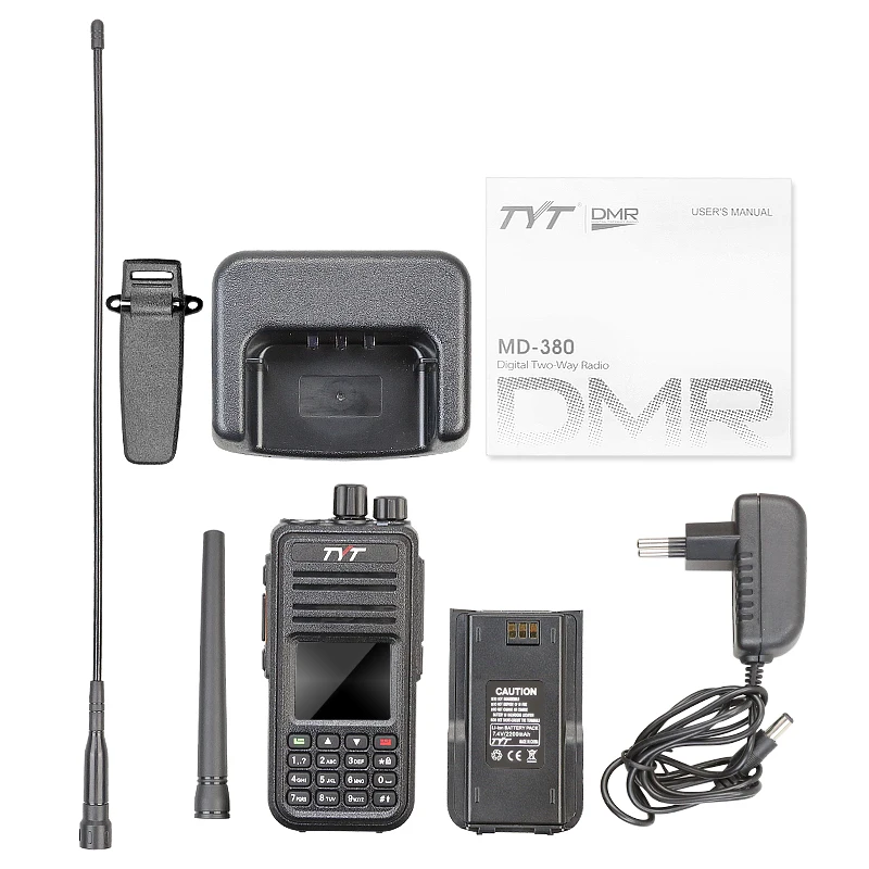 Original DMR Digital TYT MD380 Walkie Talkie 1000 Channels 400-480MHZ 2000mAh battery Two Way Radio +Cable +Software
Original DMR Digital TYT MD380 Walkie Talkie 1000 Channels 400-480MHZ 2000mAh battery Two Way Radio +Cable +Software