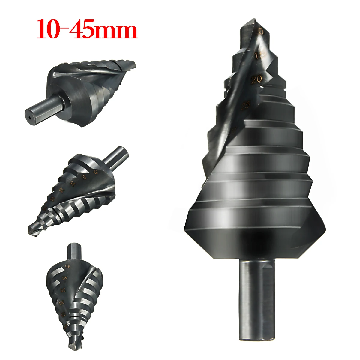 1PC 10-45MM HSS Cobalt 8 Step Drills Nitrogen High Speed Steel Spiral for Metal Cone Drill Bit Set Triangle Shank Hole Cutter
1PC 10-45MM HSS Cobalt 8 Step Drills Nitrogen High Speed Steel Spiral for Metal Cone Drill Bit Set Triangle Shank Hole Cutter