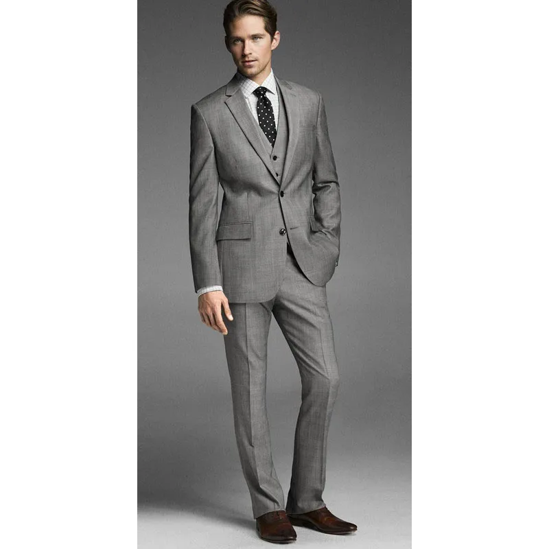 Wedding Suit Gray Men Tuxedos Notched Lapell Groomsmen Suits 3 Piece Slim Fit Groom mens Wedding Suits (jacket+Pants+vest+tie)
Wedding Suit Gray Men Tuxedos Notched Lapell Groomsmen Suits 3 Piece Slim Fit Groom mens Wedding Suits (jacket+Pants+vest+tie)