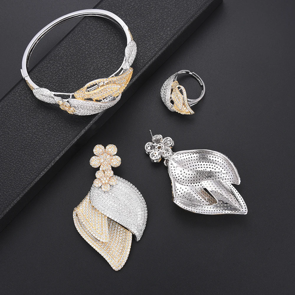 SisCathy 4PCS Luxury Full Cubic Zircon Jewelry Sets Romantic Performance Women Statement Bridal Wedding Jewelry Sets
SisCathy 4PCS Luxury Full Cubic Zircon Jewelry Sets Romantic Performance Women Statement Bridal Wedding Jewelry Sets
