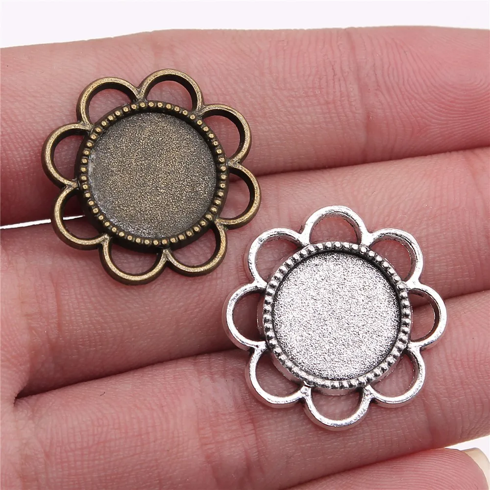 WYSIWYG 10pcs 2 Colors 15mm Inner Size Round Flower Shape Cameo Cabochon Base Setting For Jewelry Making DIY Jewelry Findings
WYSIWYG 10pcs 2 Colors 15mm Inner Size Round Flower Shape Cameo Cabochon Base Setting For Jewelry Making DIY Jewelry Findings