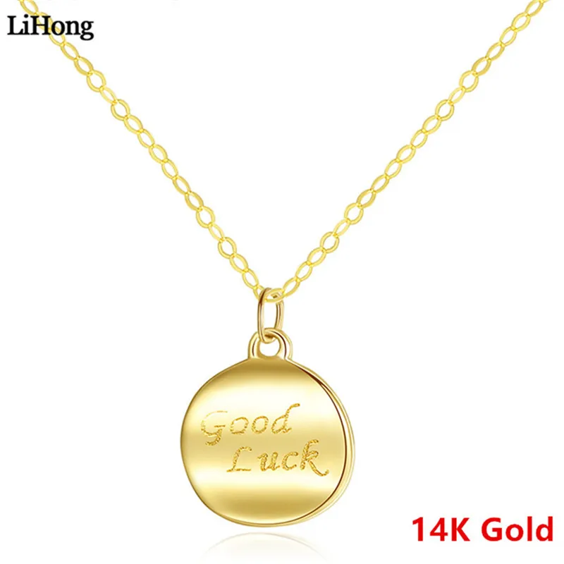 Premium Jewelry Solid 14K Gold Necklace Lucky Round Pendant Necklace Gift for Woman
Premium Jewelry Solid 14K Gold Necklace Lucky Round Pendant Necklace Gift for Woman