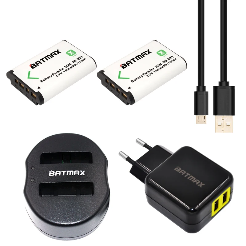 2Pcs NP-BX1 1600mAh Battery+ Dual USB Charger&EU/USA Adapter for Sony HX50 WX300 RX100 II RX1 HX300 AS15 AS30V AS100v accessory
2Pcs NP-BX1 1600mAh Battery+ Dual USB Charger&EU/USA Adapter for Sony HX50 WX300 RX100 II RX1 HX300 AS15 AS30V AS100v accessory
